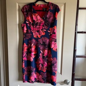 Nordstrom Rack. Floral dress with navy background.